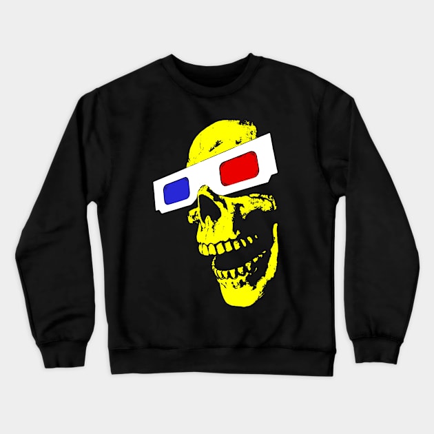 3D Skull (yellow) Crewneck Sweatshirt by The Meat Dumpster